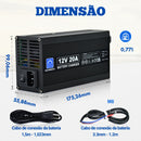 Carregador de bateria inteligente 20A 12V para 110V baterias de lítio (LiFePO4)