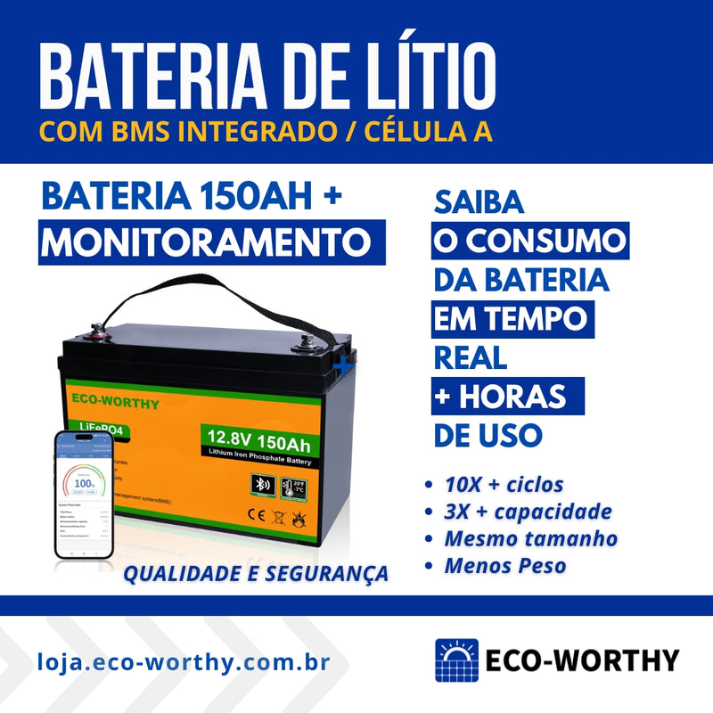 Bateria de lítio 150Ah 12V LiFePO4