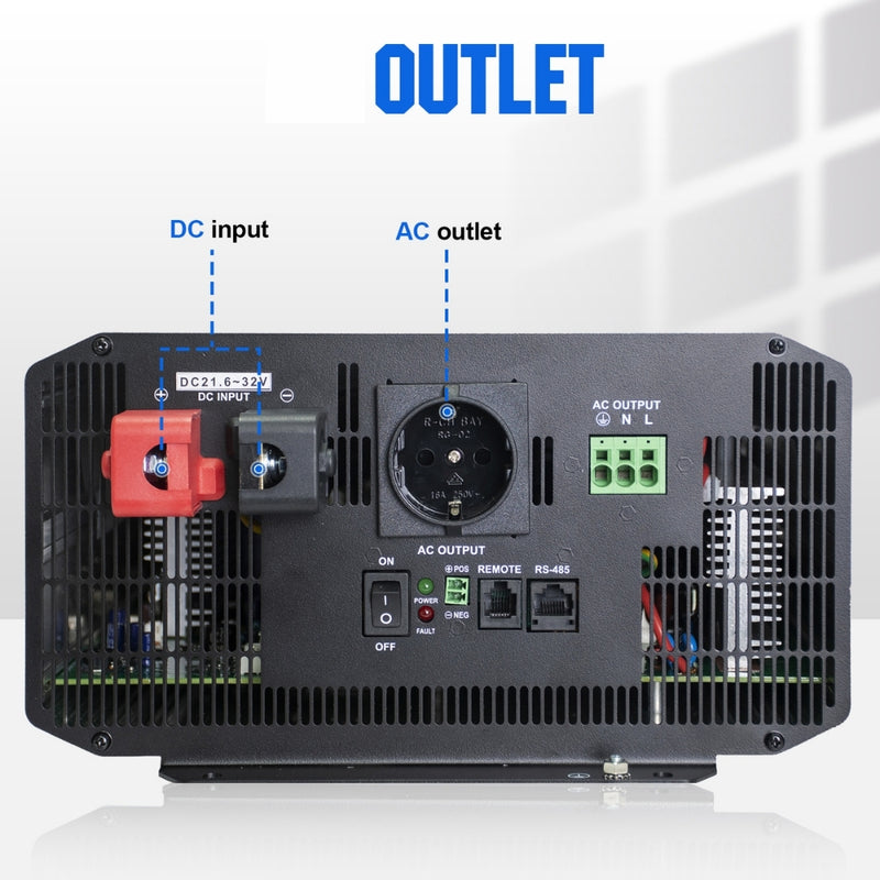 Inversor de onda senoidal pura fora da rede 3000W 24V a 220V
